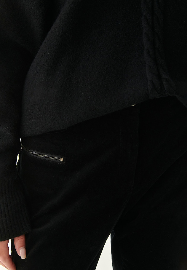 LADIES' MICRO CORDUROY TROUSERS TRIKSI LADIES' MICRO CORDUROY TROUSERS TRIKSI BLACK 4