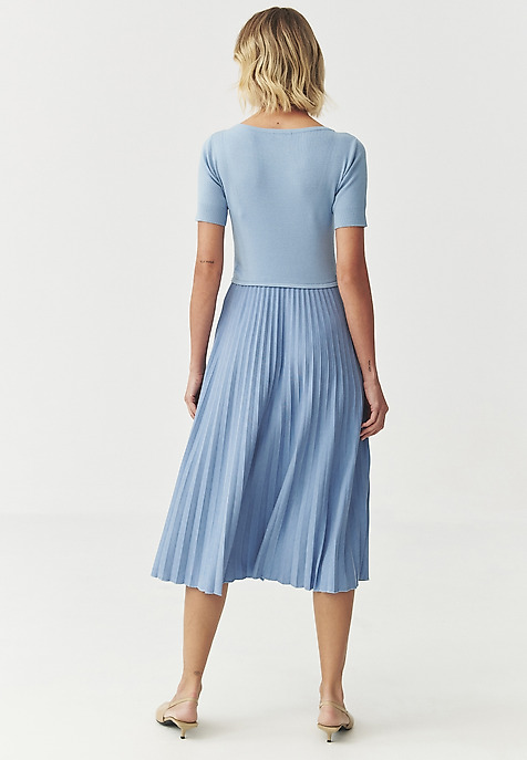 PLEATED DRESS - BELLO BLUE 2