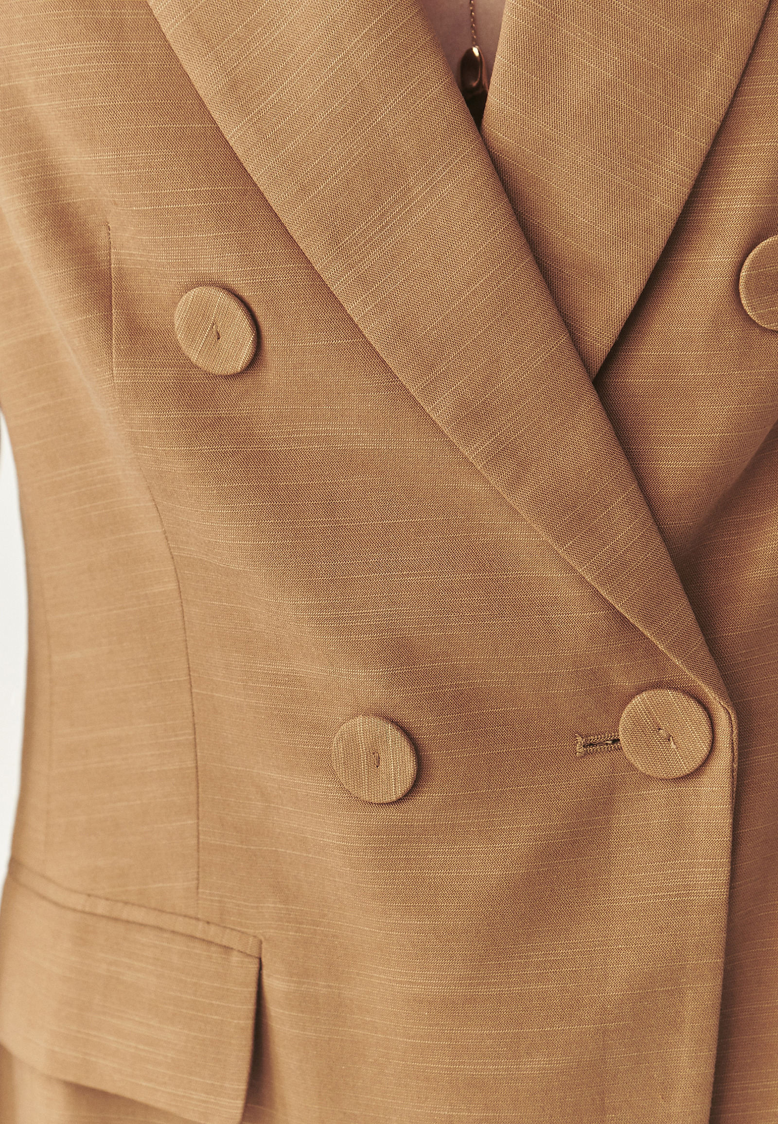 DOUBLE-BREASTED JACKET WITH LYOCELL - ZOLTA DOUBLE-BREASTED JACKET WITH LYOCELL - ZOLTA BROWN 113175
