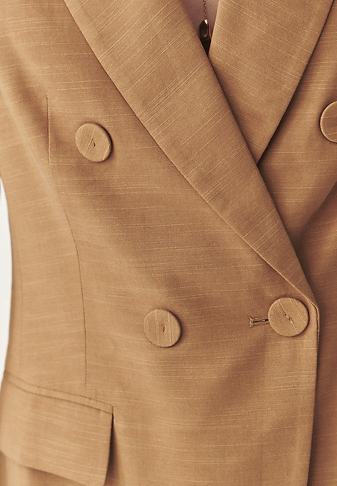 DWURZĘDOWY ŻAKIET Z LYOCELLEM - ZOLTA BRĄZOWY 2