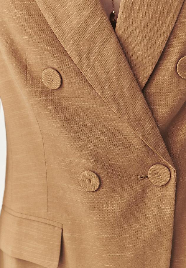 DOUBLE-BREASTED JACKET WITH LYOCELL - ZOLTA DOUBLE-BREASTED JACKET WITH LYOCELL - ZOLTA BROWN 6