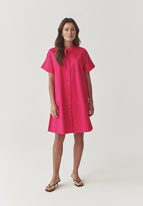 BAVLNĚNÉ ŠATY S KRÁTKÝMI KIMONOVÝMI RUKÁVY - ALIATI RŮŽOVÁ 2