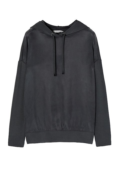 LADIES’ SWEATSHIRT WITH A HOOD MINIKA GREY 2