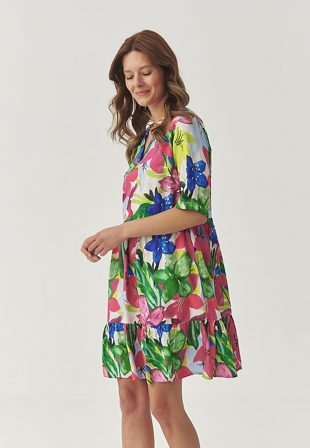 VISCOSE DRESS WITH ORIGINAL DESIGN - NETUNO VISCOSE DRESS WITH ORIGINAL DESIGN - NETUNO RÓŻOWY 5