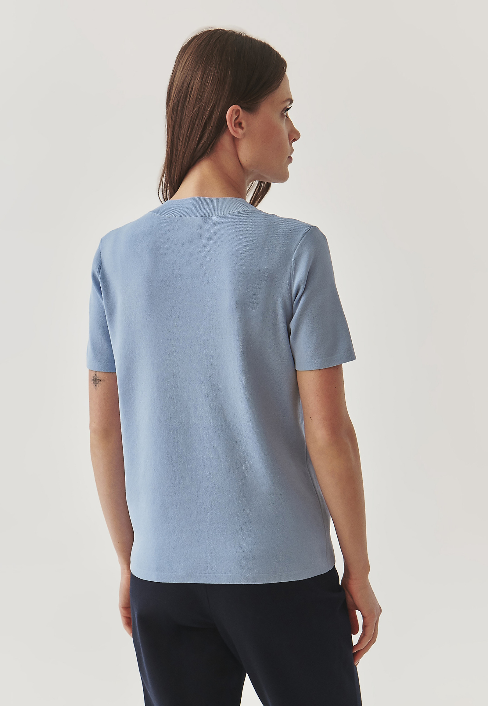 LADIES’ SHORT-SLEEVED BLOUSE - NORA LADIES’ SHORT-SLEEVED BLOUSE - NORA BLUE 98995
