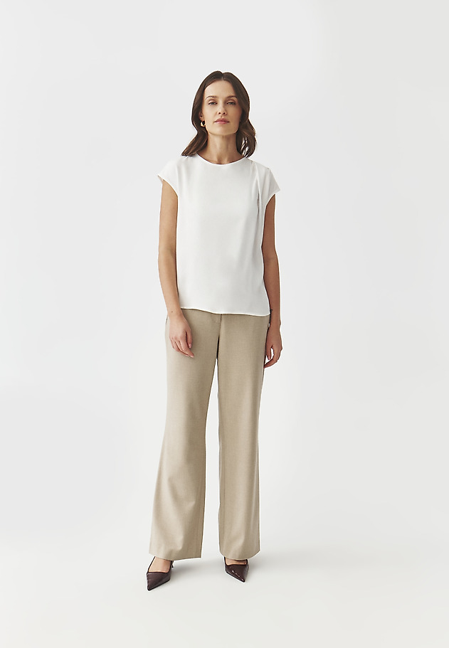 BLUZA IZ VISKOZE Z GUBAMI - ZIMO 1 BLUZA IZ VISKOZE Z GUBAMI - ZIMO 1 ECRU 2