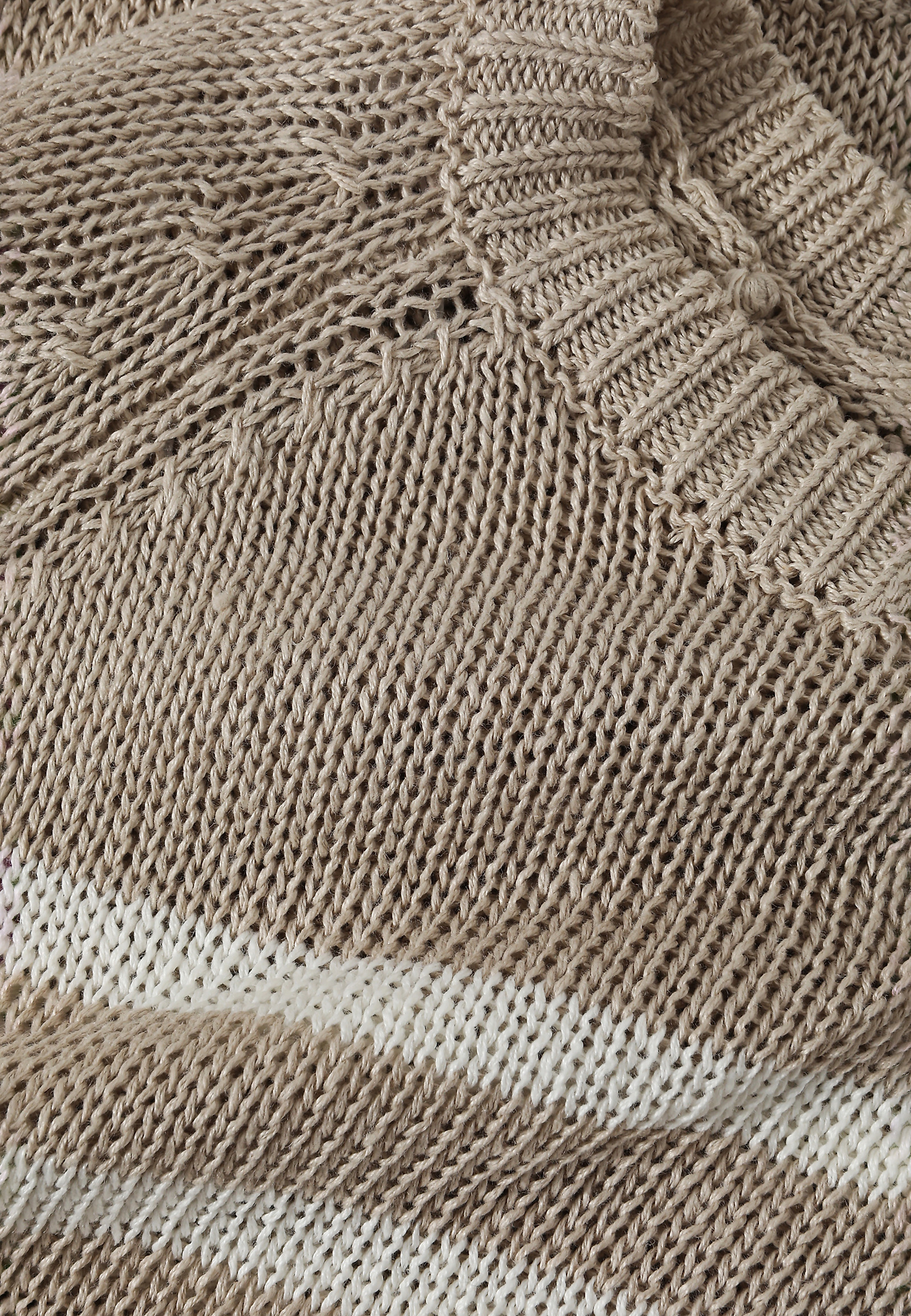 LADIES' LINEN CROSS-STRIPED JUMPER — ELEA LADIES' LINEN CROSS-STRIPED JUMPER — ELEA BEIGE 104963