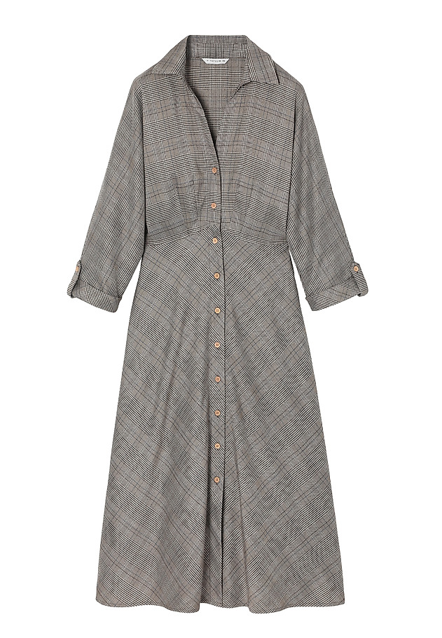 FABRIC CHECKERED MIDI DRESS — SAMOTALI 1 FABRIC CHECKERED MIDI DRESS — SAMOTALI 1 MULTIKOLOR 7
