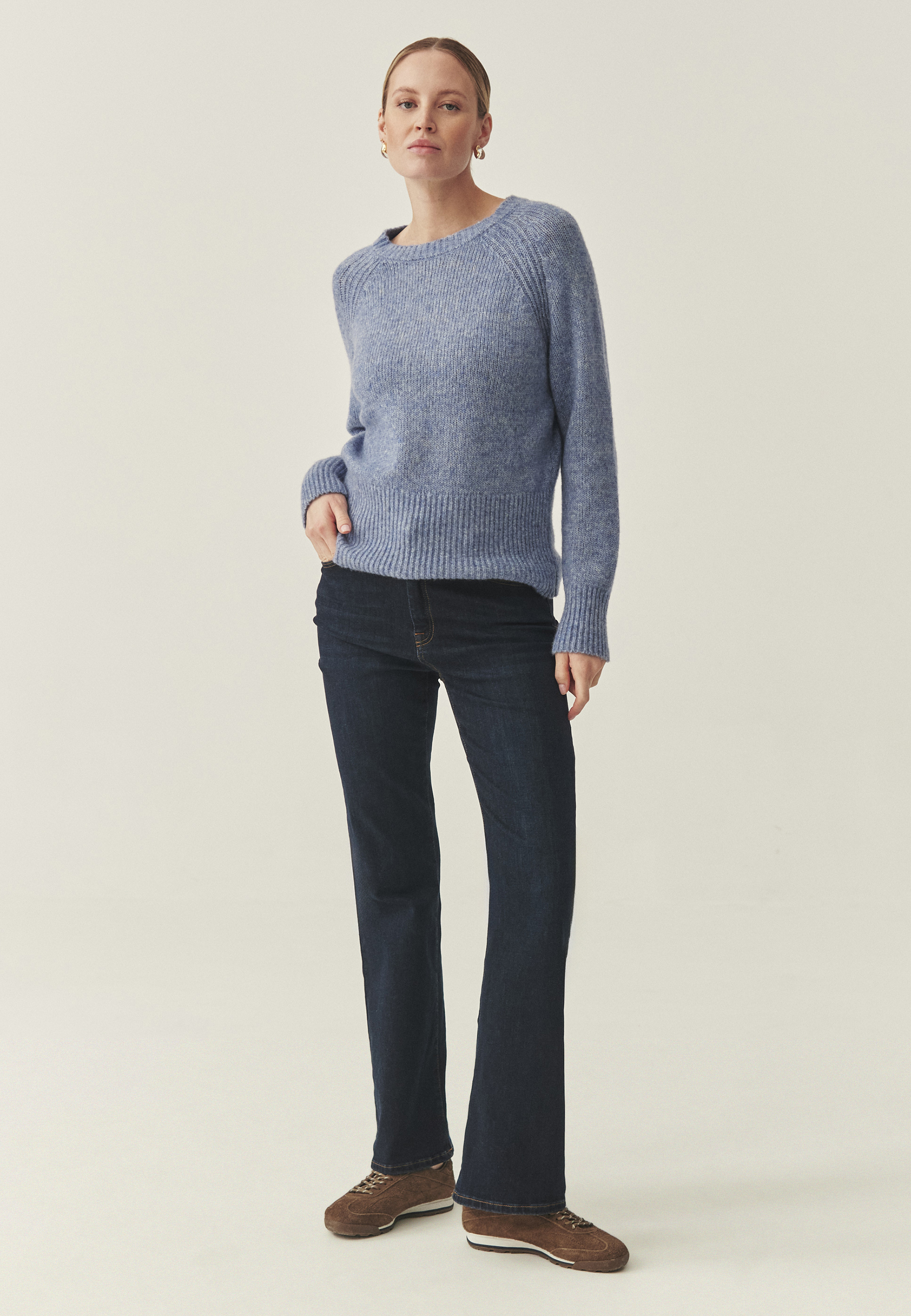 DENIMOWE SPODNIE FLARE - RIFONO GRANATOWY 2