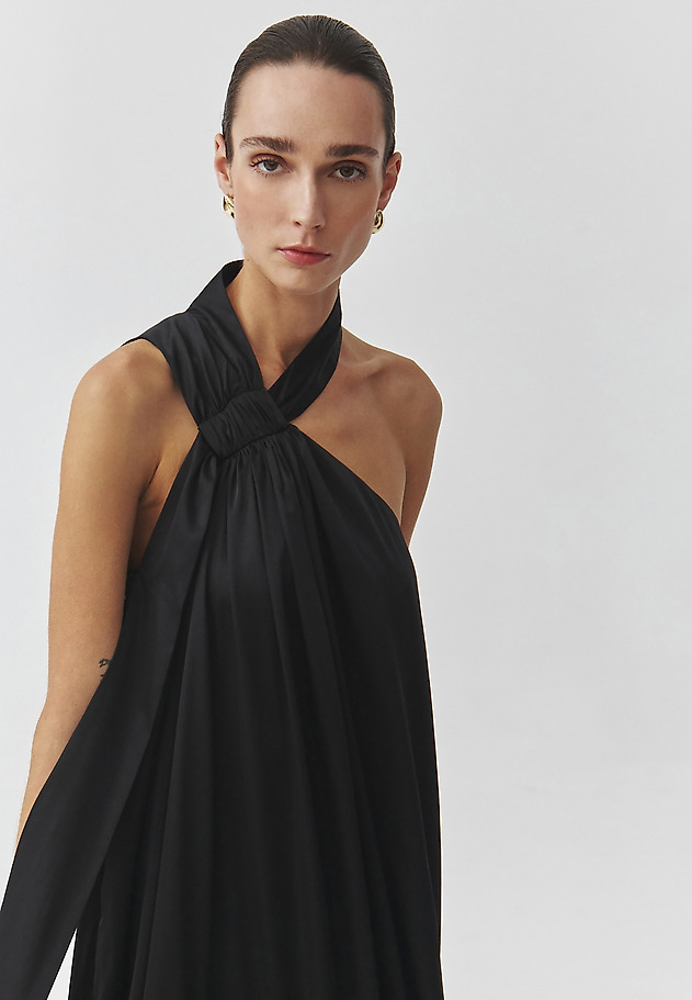 WOVEN SATIN MAXI DRESS — LENORA WOVEN SATIN MAXI DRESS — LENORA CZARNY 4