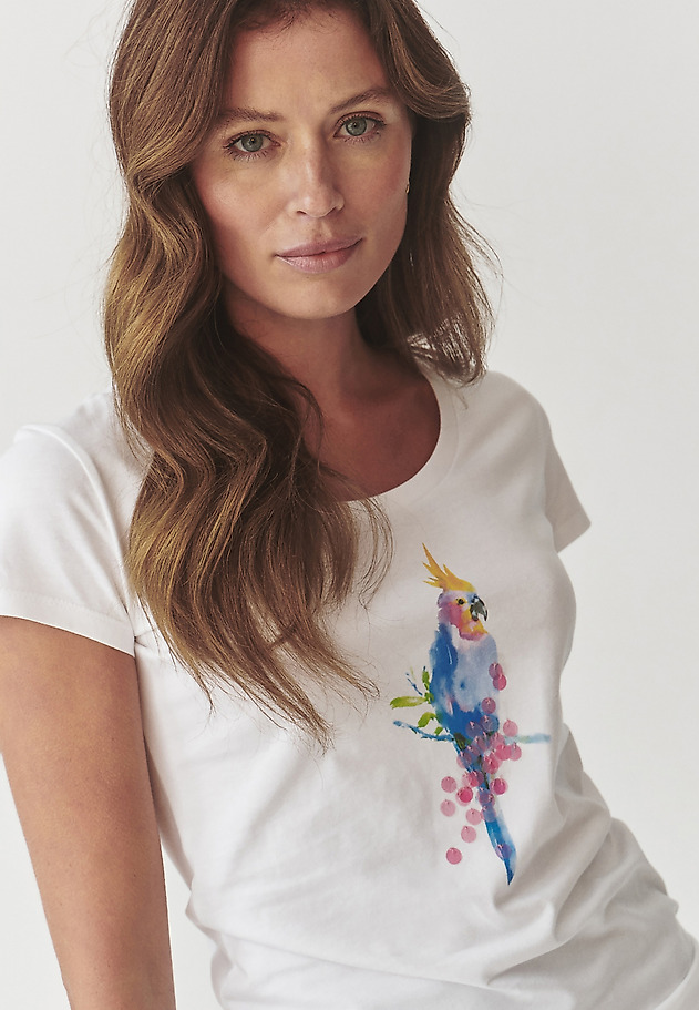 DOPASOWANY T-SHIRT DAMSKI Z MIEJSCOWYM NADRUKIEM I CEKINAMI - ANTONIA 4 DOPASOWANY T-SHIRT DAMSKI Z MIEJSCOWYM NADRUKIEM I CEKINAMI - ANTONIA 4 BIAŁY 1