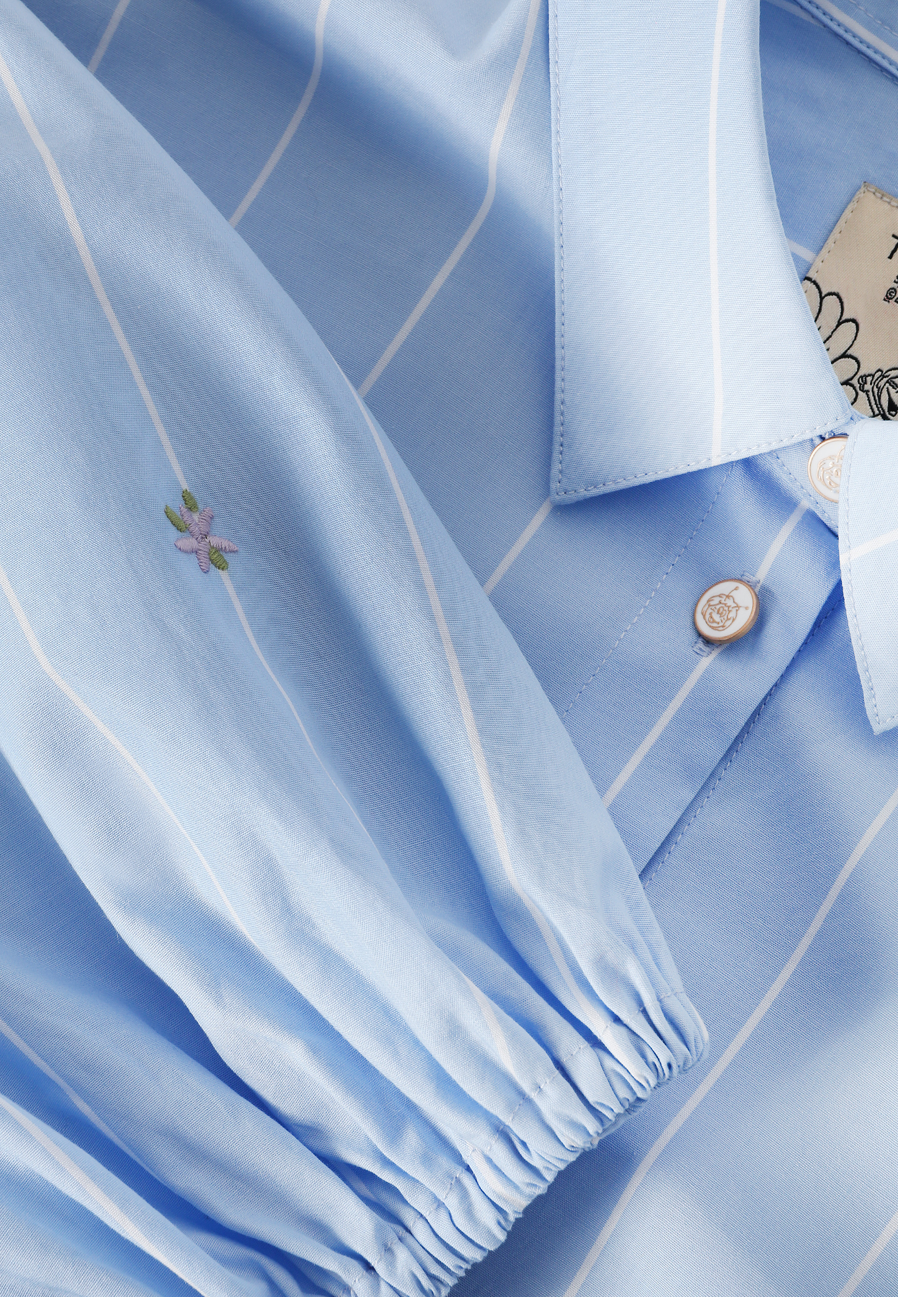 COTTON STRIPED SHIRT - BEELOSS 1 BLUE 2