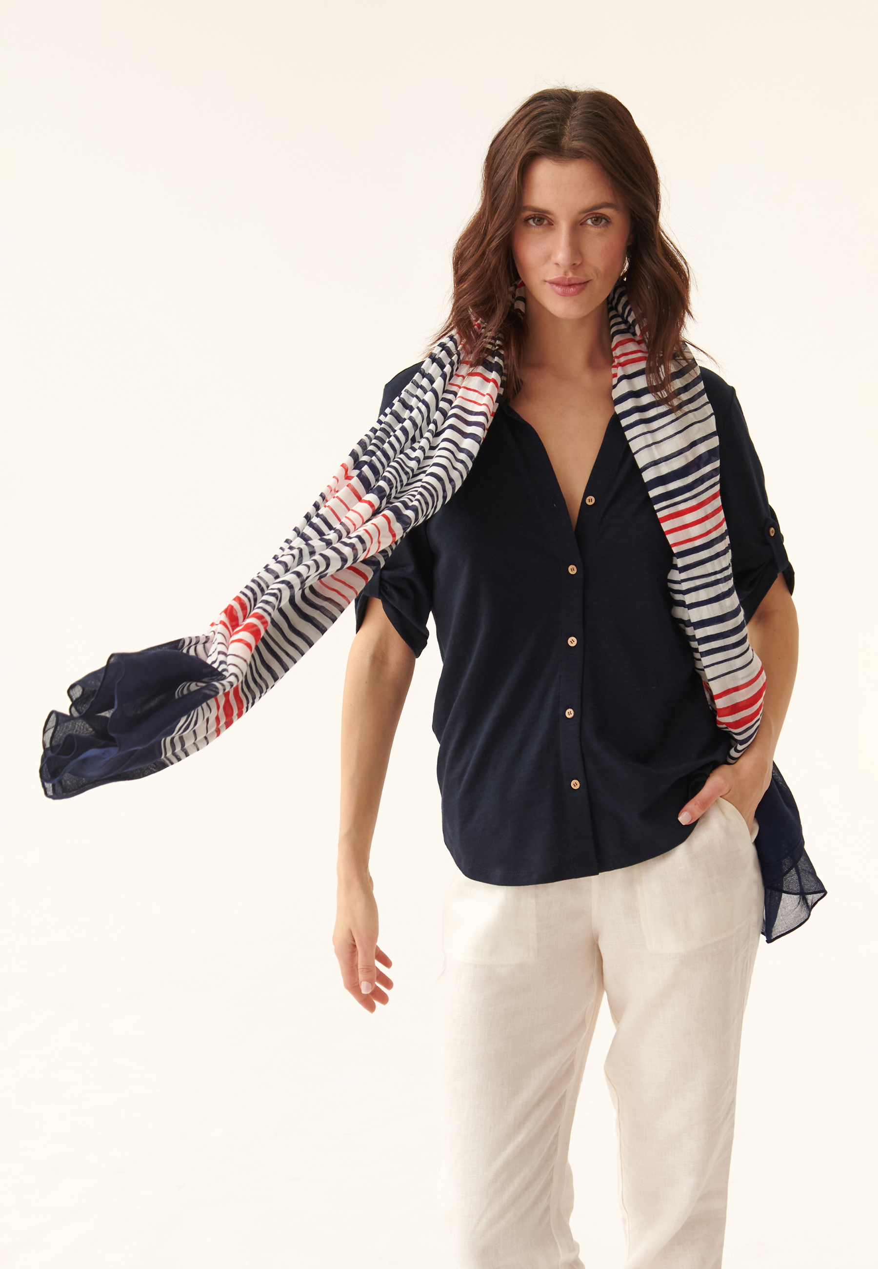 DÁMSKA PRUHOVANÁ ŠATKA GRINI