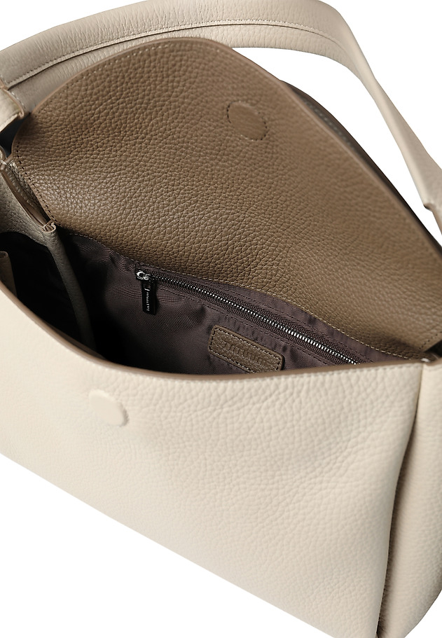 CLASSIC SHOULDER BAG IN GENUINE LEATHER - DELORA CLASSIC SHOULDER BAG IN GENUINE LEATHER - DELORA BEIGE 4