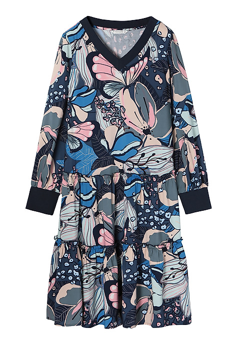 VOLNÉ ŠATY S POTISKEM EMRAMI VÍCEBAREVNÝ 2