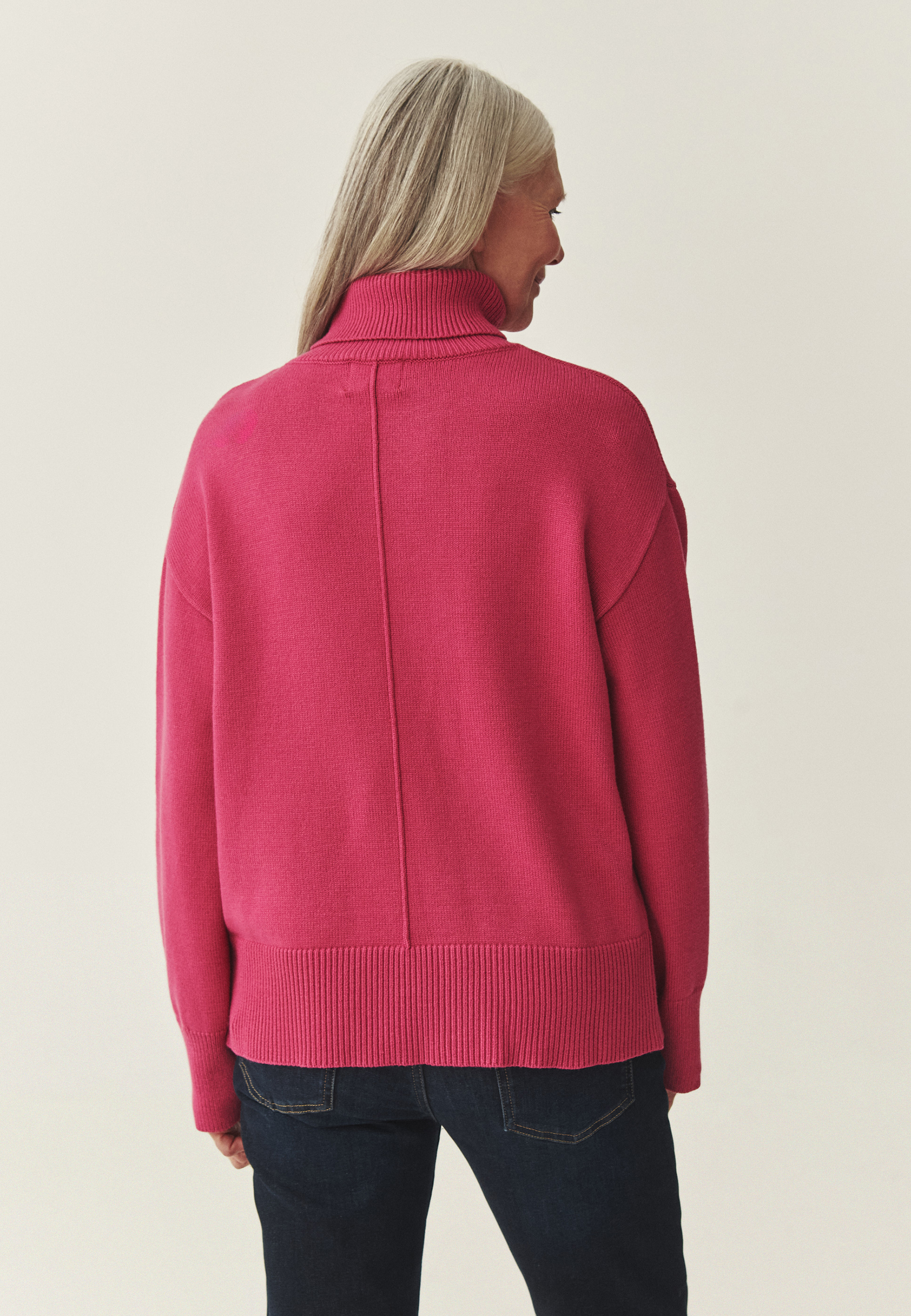 LUŹNY SWETER Z GOLFEM - AKEMI RÓŻOWY 2