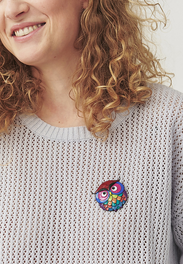 DECORATIVE BROOCH WITH ANIMAL MOTIF - TOBY DECORATIVE BROOCH WITH ANIMAL MOTIF - TOBY MULTIKOLOR 2