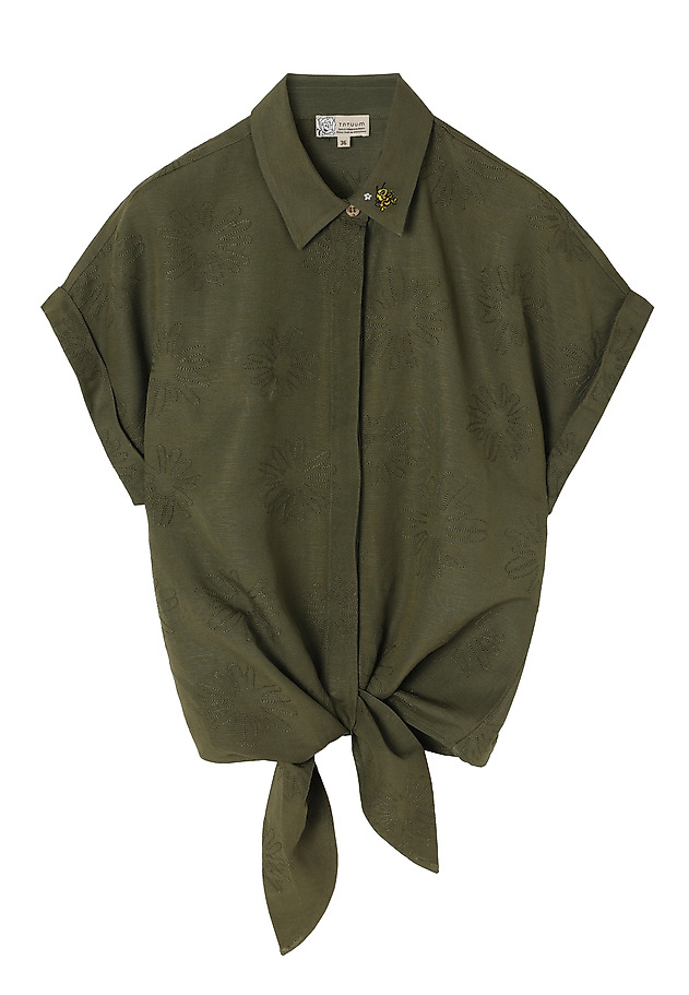 LINEN-VISCOSE SHIRT - KAMA LINEN-VISCOSE SHIRT - KAMA KHAKI 6