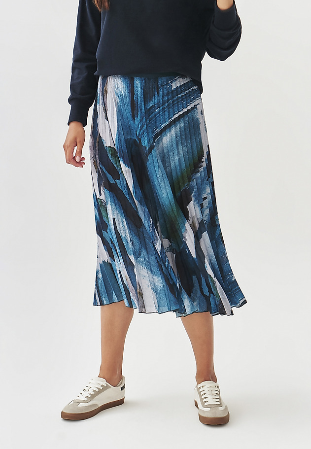 FABRIC PLEATED SKIRT WITH ABSTRACT PRINT - RIDIO 1 FABRIC PLEATED SKIRT WITH ABSTRACT PRINT - RIDIO 1 MULTIKOLOR 2