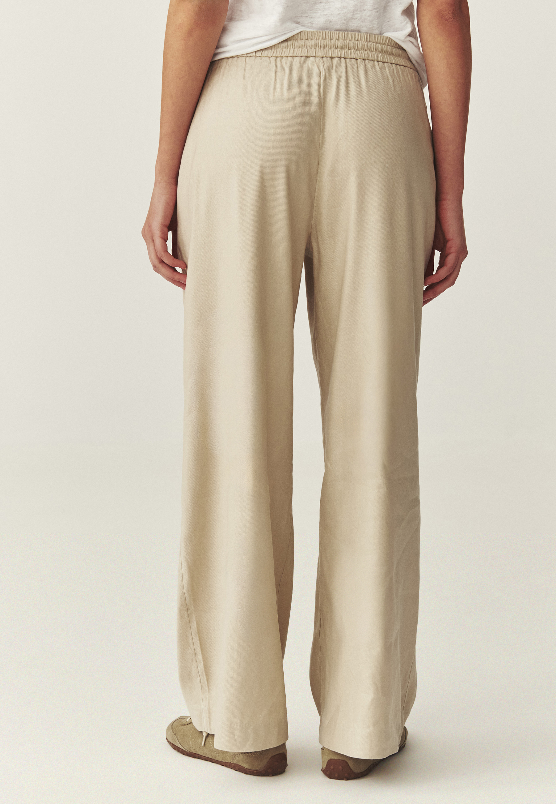 PANTALONI DIN ȚESĂTURĂ, CU CRAC LARG - REJNA 1 BEJ 2