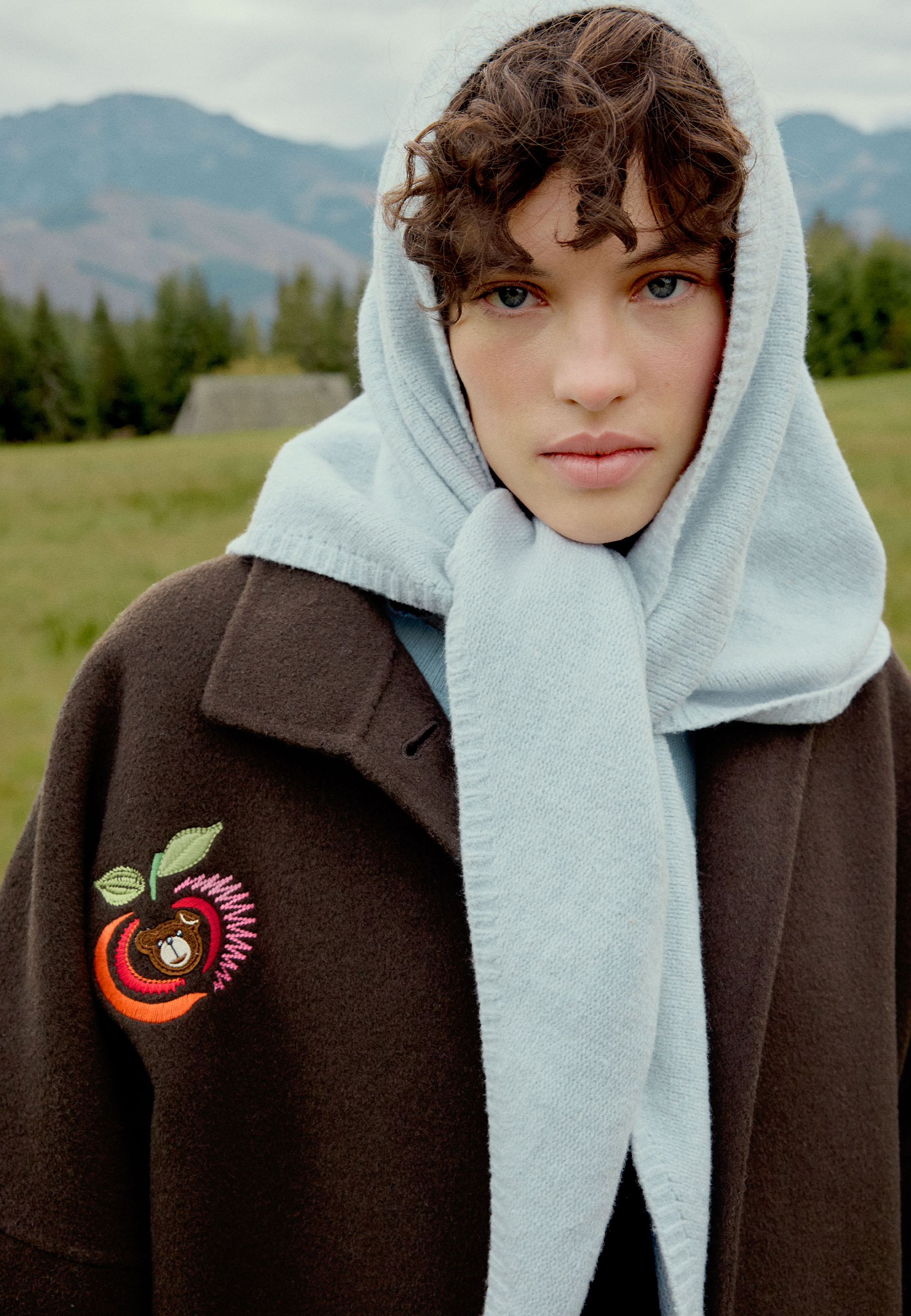 TROJUHELNÍKOVÝ ŠÁL S VLNĚNOU SMĚSÍ - SNUGA 2 MODRÁ 2