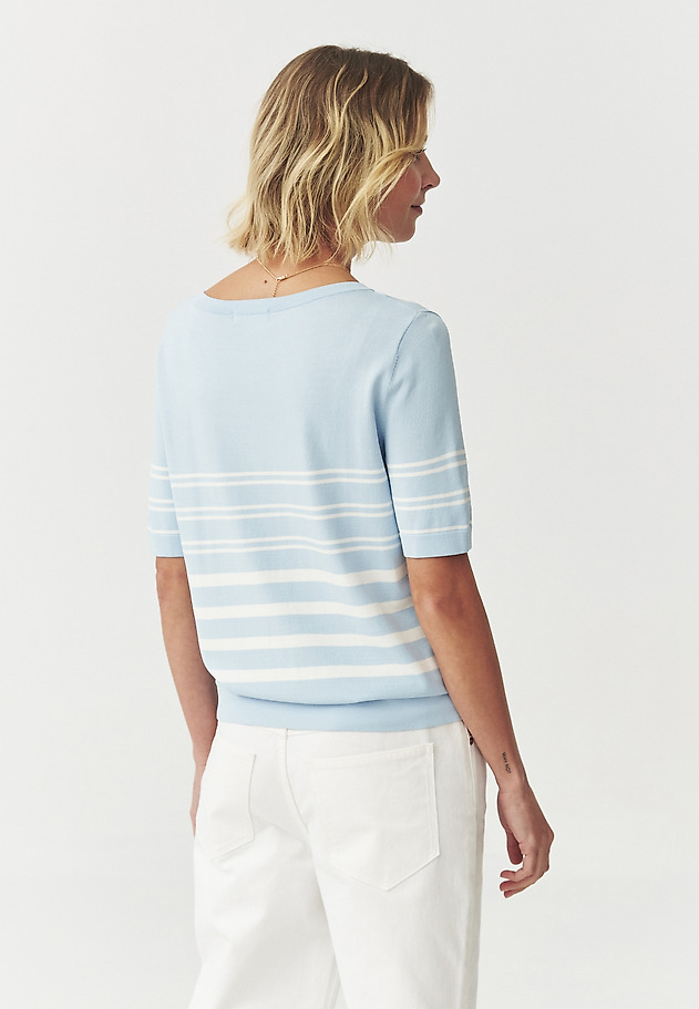 STRIPED BLOUSE — EZRA STRIPED BLOUSE — EZRA BLUE 3