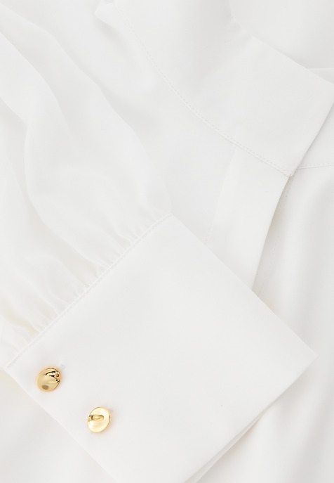 TKANINOWA KOSZULA ZE STÓJKĄ - AMANTHA ECRU 2