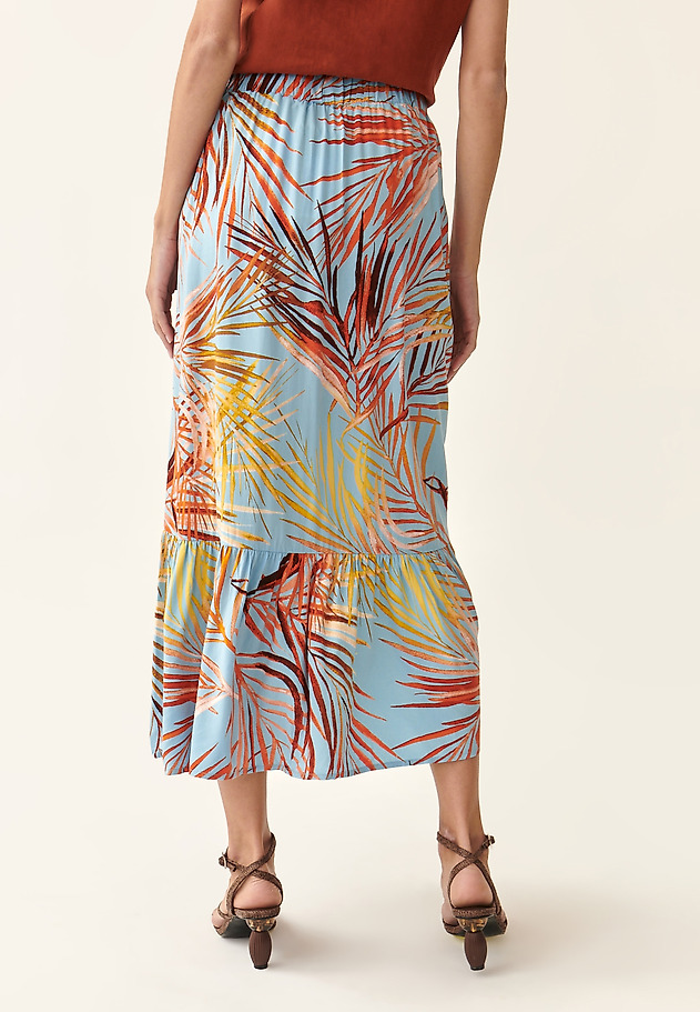 PRINTED SKIRT WITH WIDE RUFFLE BOLENA PRINTED SKIRT WITH WIDE RUFFLE BOLENA MULTIKOLOR 3