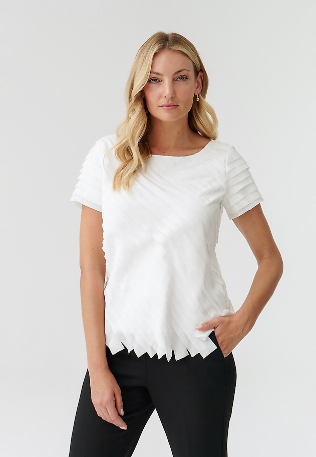 ELEGANTNA ŽENSKA BLUZA S KRATKIMI ROKAVI NAKO ELEGANTNA ŽENSKA BLUZA S KRATKIMI ROKAVI NAKO ECRU 3
