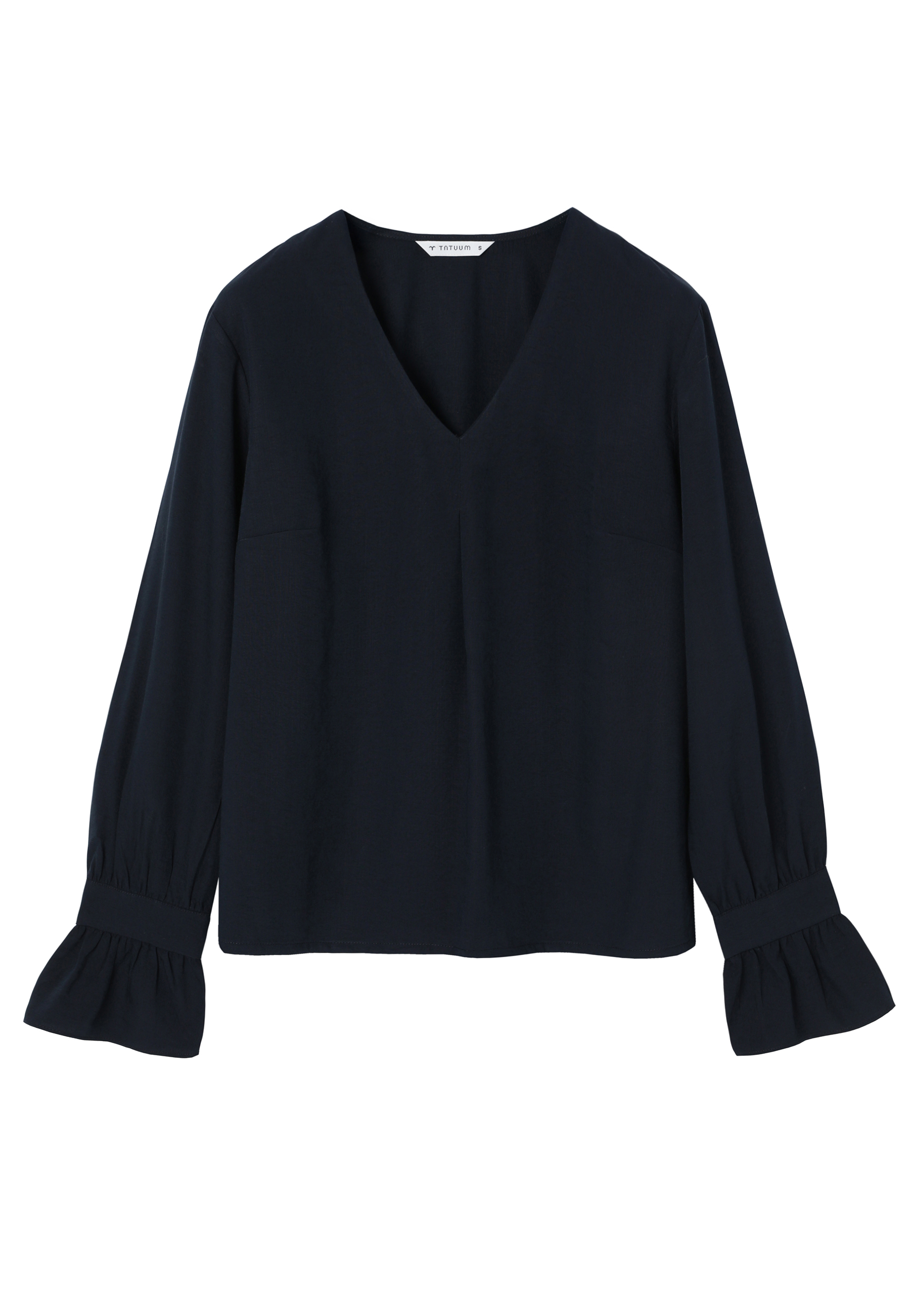 TKANINOWA BLUZKA Z HAFTEM - ENTRA GRANATOWY 2