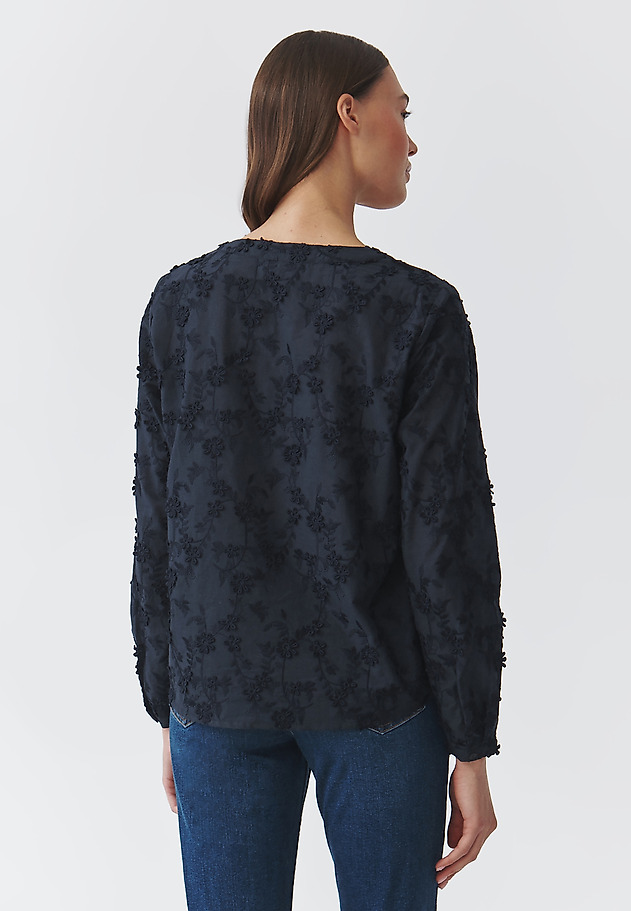 HÖLGYEK SZÖVET BLOUSE VIRÁGI HÍMZÉSEKKEL — RELIA HÖLGYEK SZÖVET BLOUSE VIRÁGI HÍMZÉSEKKEL — RELIA SÖTÉTKÉK 3