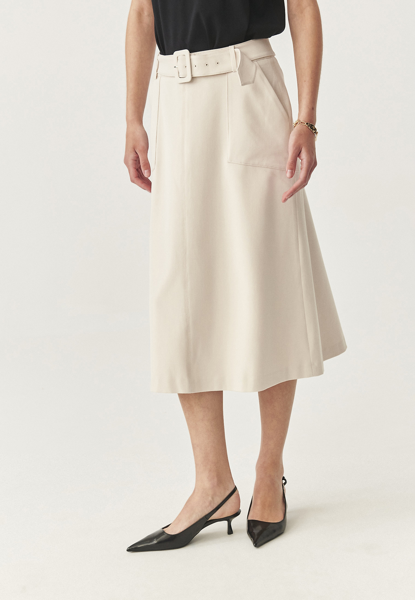 LEŽÉRNA MIDI SUKŇA S OPASKOM - ORMITE LEŽÉRNA MIDI SUKŇA S OPASKOM - ORMITE BÉŽOVÁ 113676