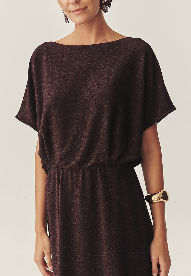 LONG DRESS WITH METALLIC SHINE - KATIE LONG DRESS WITH METALLIC SHINE - KATIE RED 7