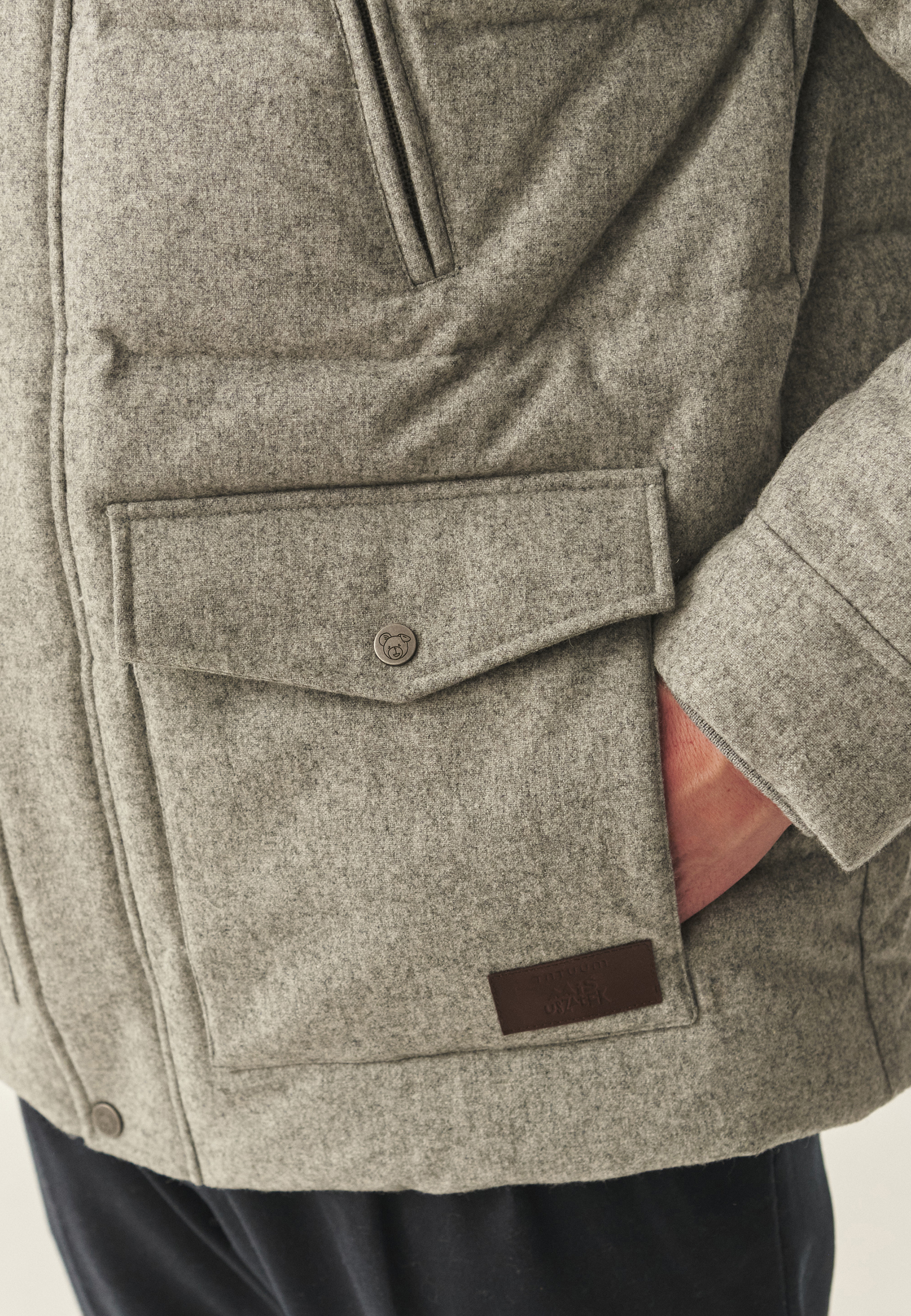 MĘSKA KURTKA Z WEŁNĄ - ANDRE SZARY 2