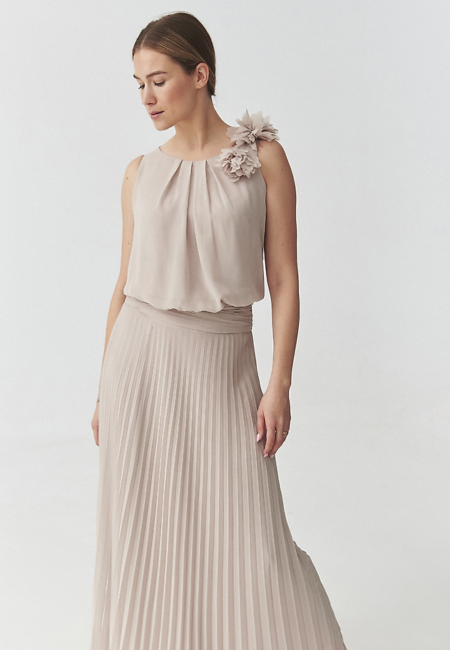 ROCHIE MAXI PLISATĂ - ROZANI ROCHIE MAXI PLISATĂ - ROZANI BEJ 2