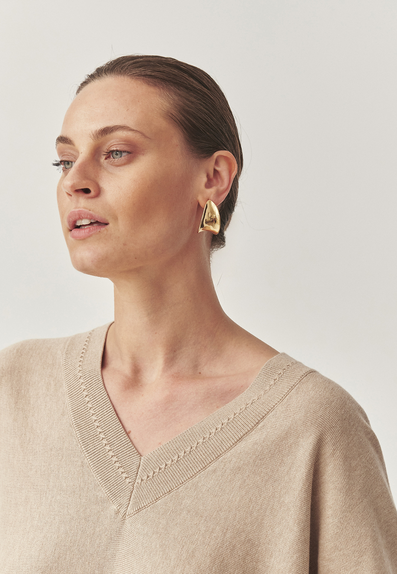 LOOSE JUMPER MADE FROM A BREATHABLE COTTON BLEND - ASEL LOOSE JUMPER MADE FROM A BREATHABLE COTTON BLEND - ASEL BEIGE 114795