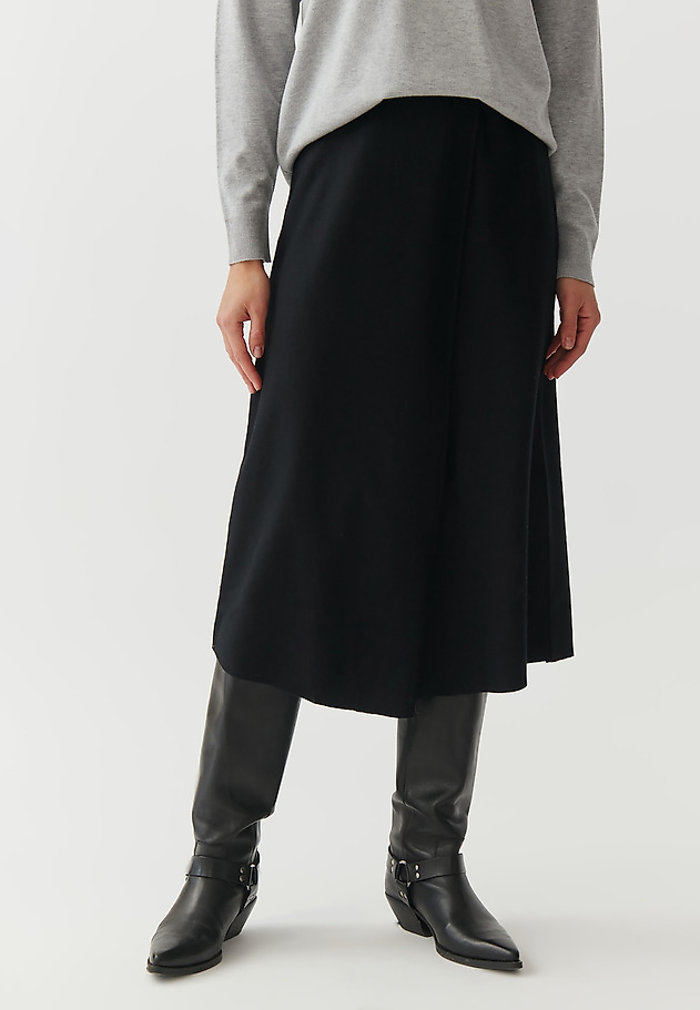 FUSTĂ DIN TRICOT PÂNĂ LA GENUNCHI WALIA FUSTĂ DIN TRICOT PÂNĂ LA GENUNCHI WALIA NEGRU 2