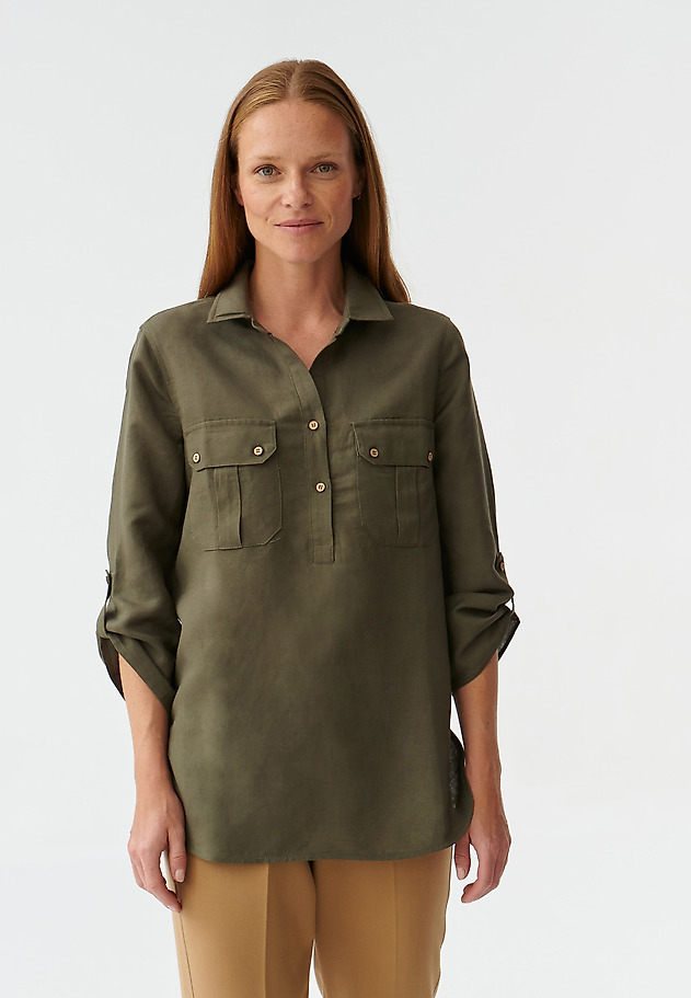 ŽENSKA DOLGA BLUZA Z ŽEPI BALEKO ŽENSKA DOLGA BLUZA Z ŽEPI BALEKO KAKI 3