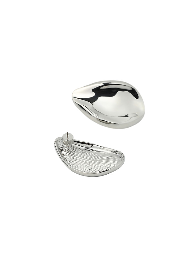 ELEGANT EARRINGS WITH AN ORGANIC SHAPE - MELODI ELEGANT EARRINGS WITH AN ORGANIC SHAPE - MELODI SILVER 4