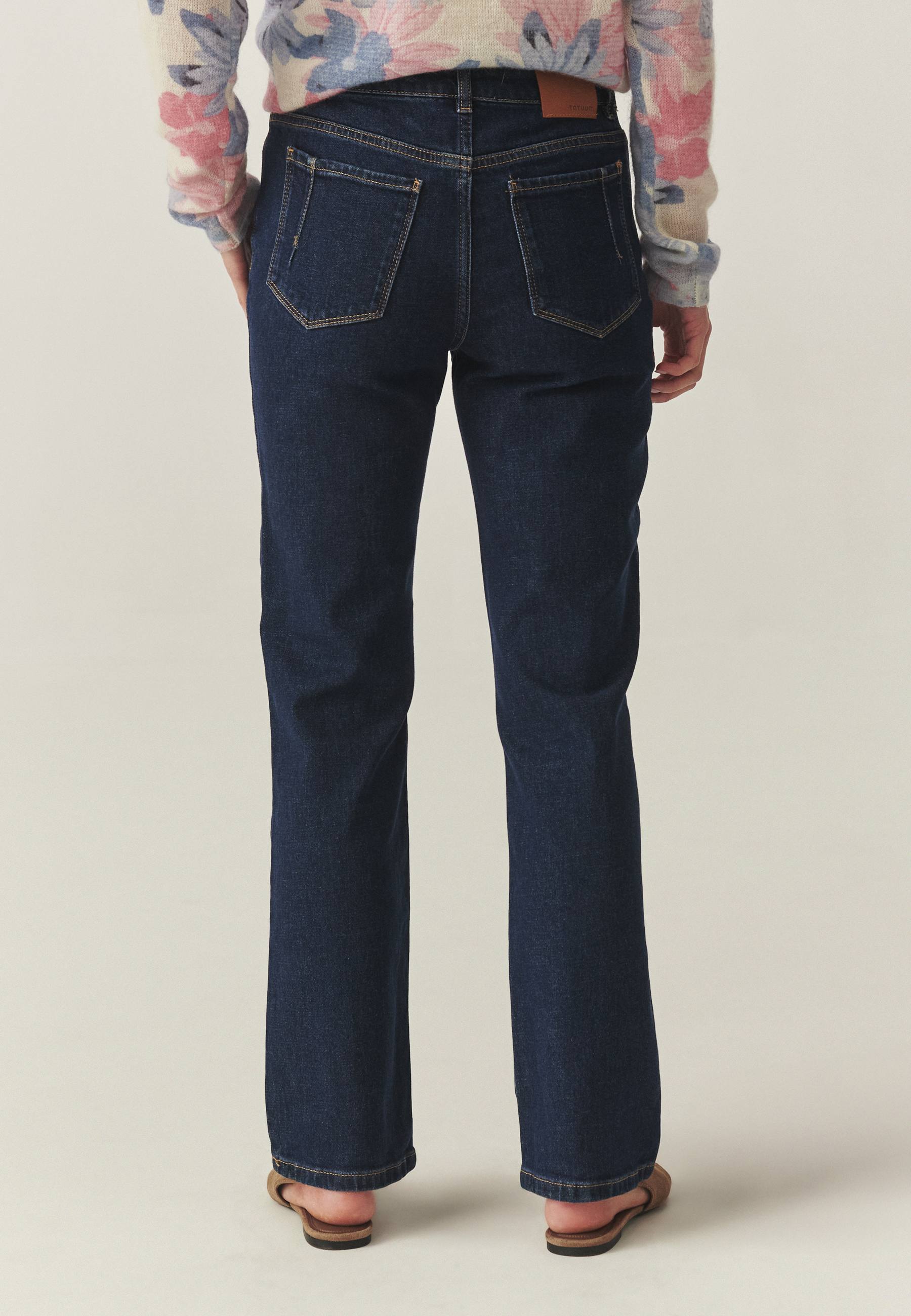 PANTALONI DIN DENIM CU CRAC LARG — RIFOMO BLEUMARIN 2