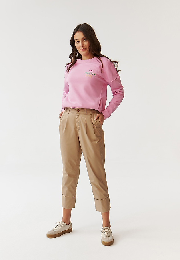 LADIES’ COTTON PANTS WITH STYLISH PLEATS - ERTO LADIES’ COTTON PANTS WITH STYLISH PLEATS - ERTO BEŻOWY 1