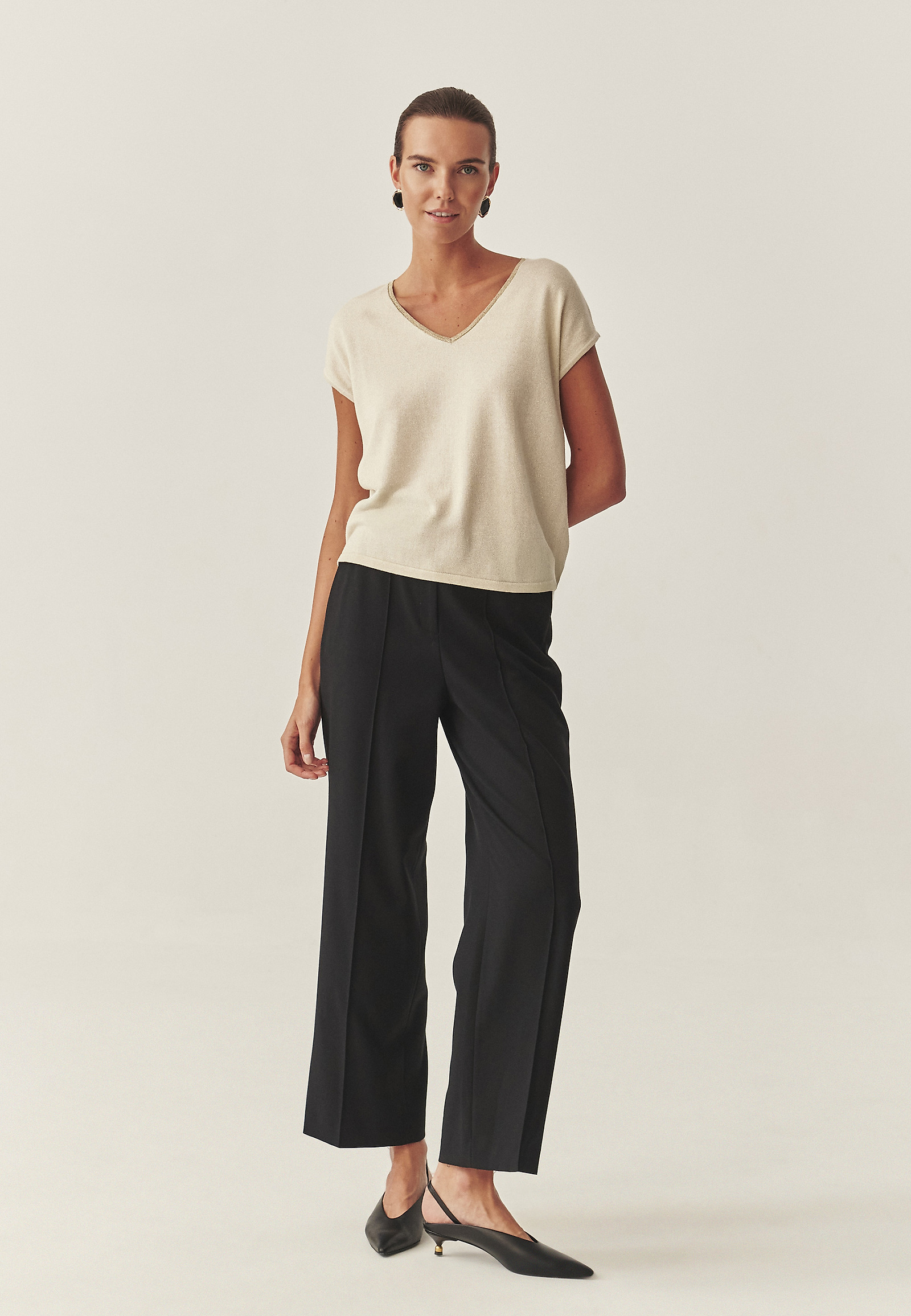 SHINY BLOUSE WITH VISCOSE - FIXI 1 SHINY BLOUSE WITH VISCOSE - FIXI 1 ECRU 118260