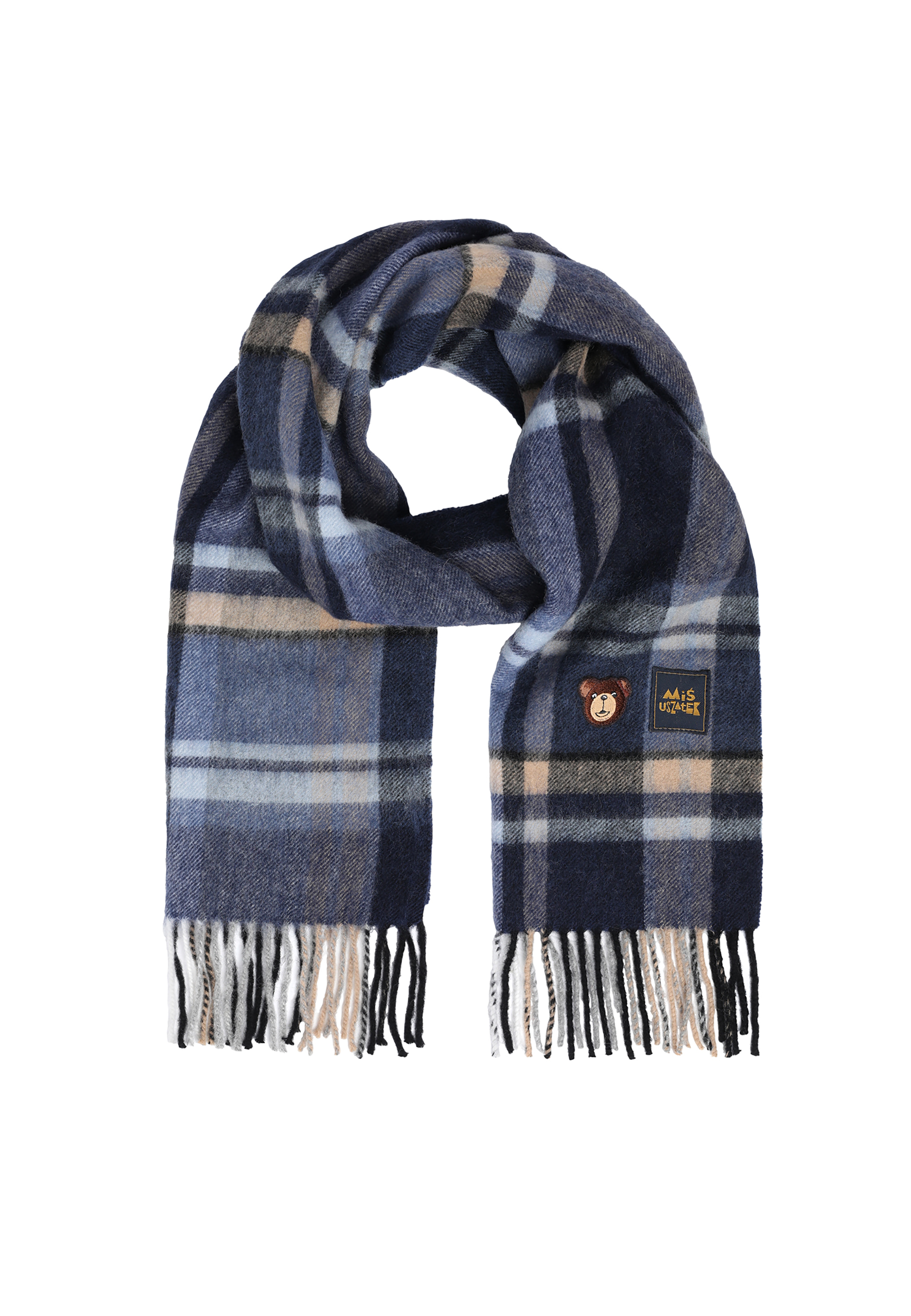 WEŁNIANY SZALIK MĘSKI W KRATĘ — JENS