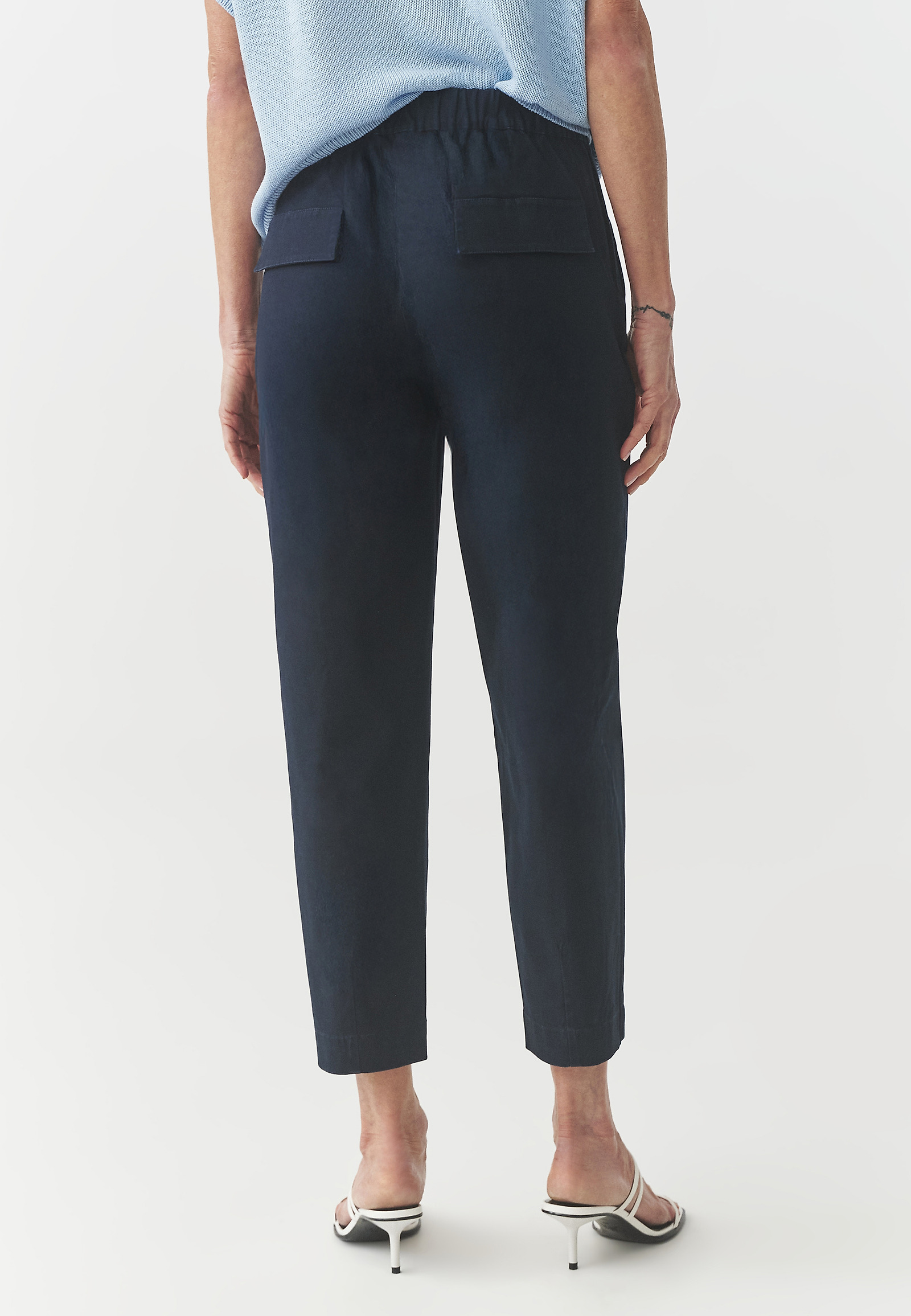 COTTON TROUSERS — DARLI COTTON TROUSERS — DARLI NAVY BLUE 105836