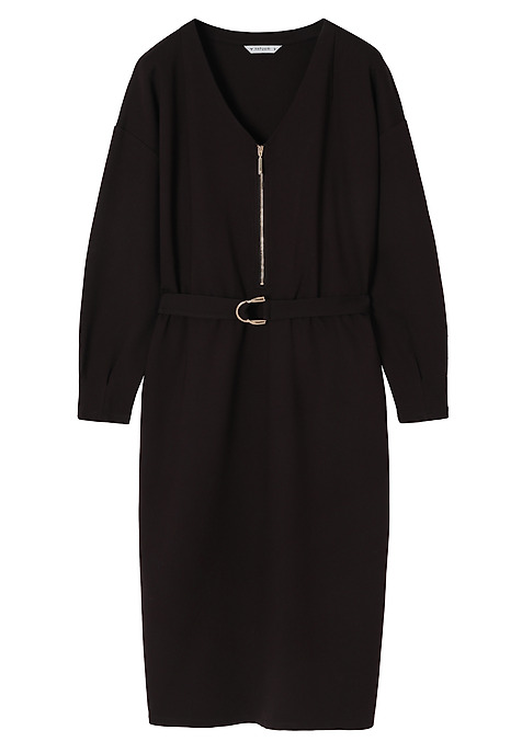 KLASICKÉ MIDI ŠATY S PÁSOM - VESSTA 1 HNEDÁ 2