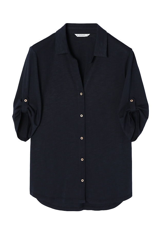 LADIES’ SHIRT WITH ROLLED-UP SLEEVES - TETI LADIES’ SHIRT WITH ROLLED-UP SLEEVES - TETI GRANATOWY 6