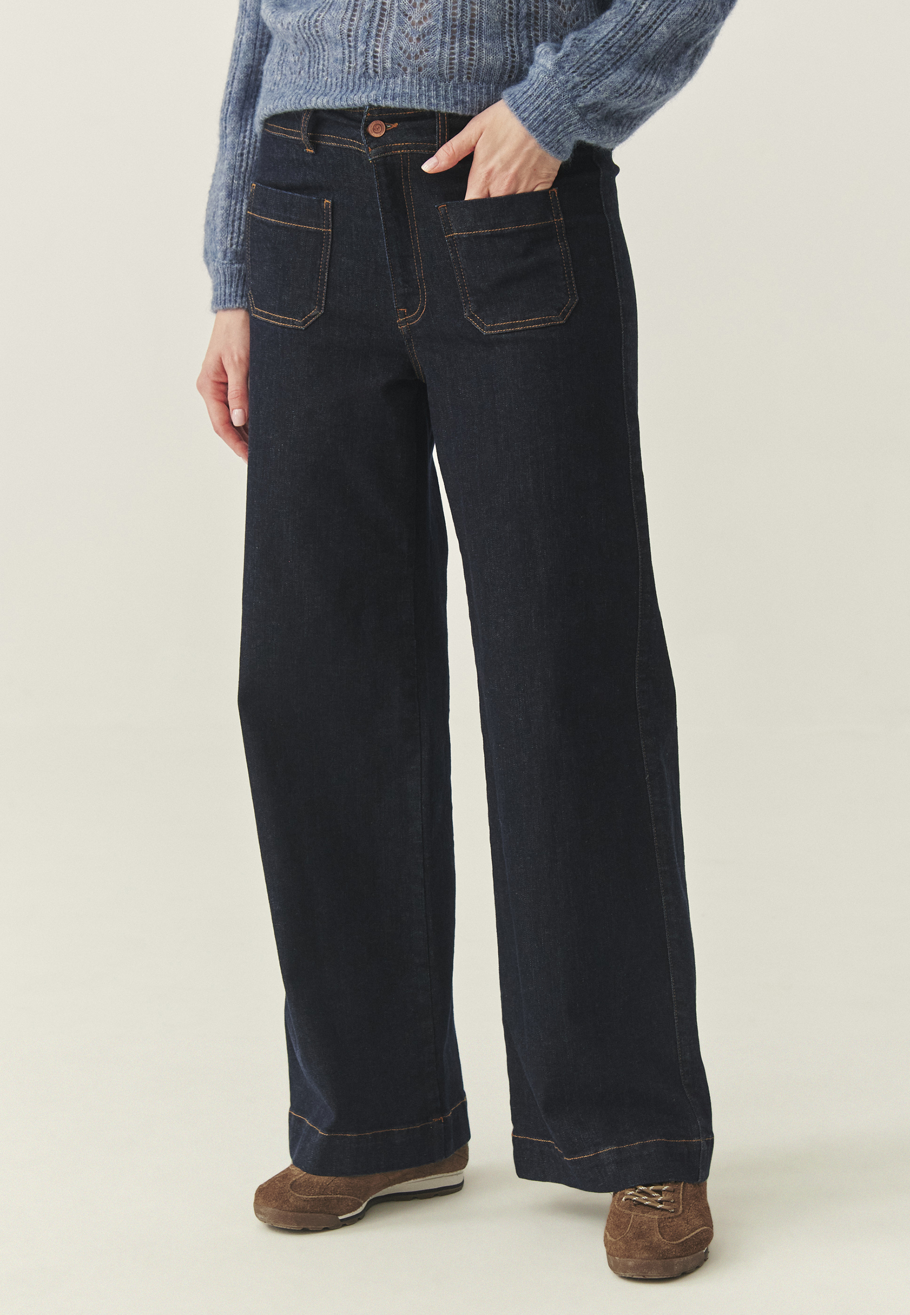 dámské kalhoty denim TALANKA TMAVĚ MODRÁ 2