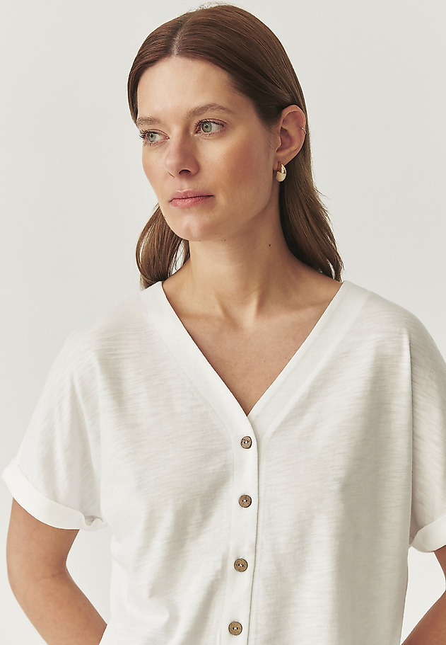 CASUAL BLOUSE IN COTTON - POLINEZJA CASUAL BLOUSE IN COTTON - POLINEZJA BIAŁY 1