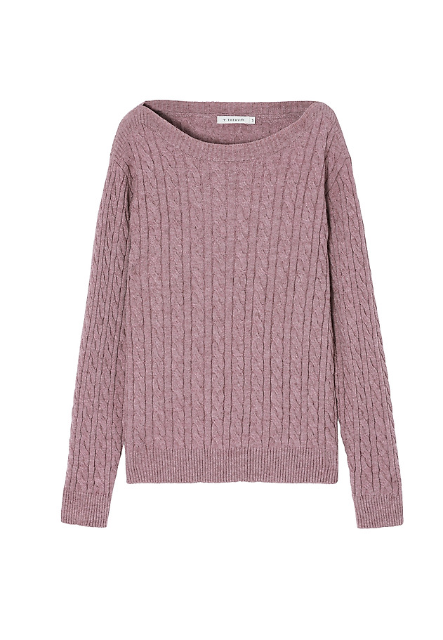 CLASSIC LADIES' JUMPER WITH BOAT NECKLINE — WILLOW CLASSIC LADIES' JUMPER WITH BOAT NECKLINE — WILLOW FIOLETOWY 5