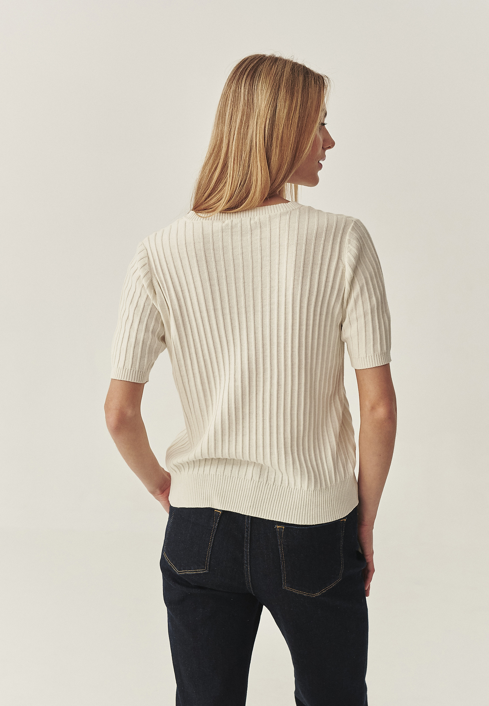 RIBBED JUMPER IN AIRY YARN - SEWILLA RIBBED JUMPER IN AIRY YARN - SEWILLA ECRU 114379